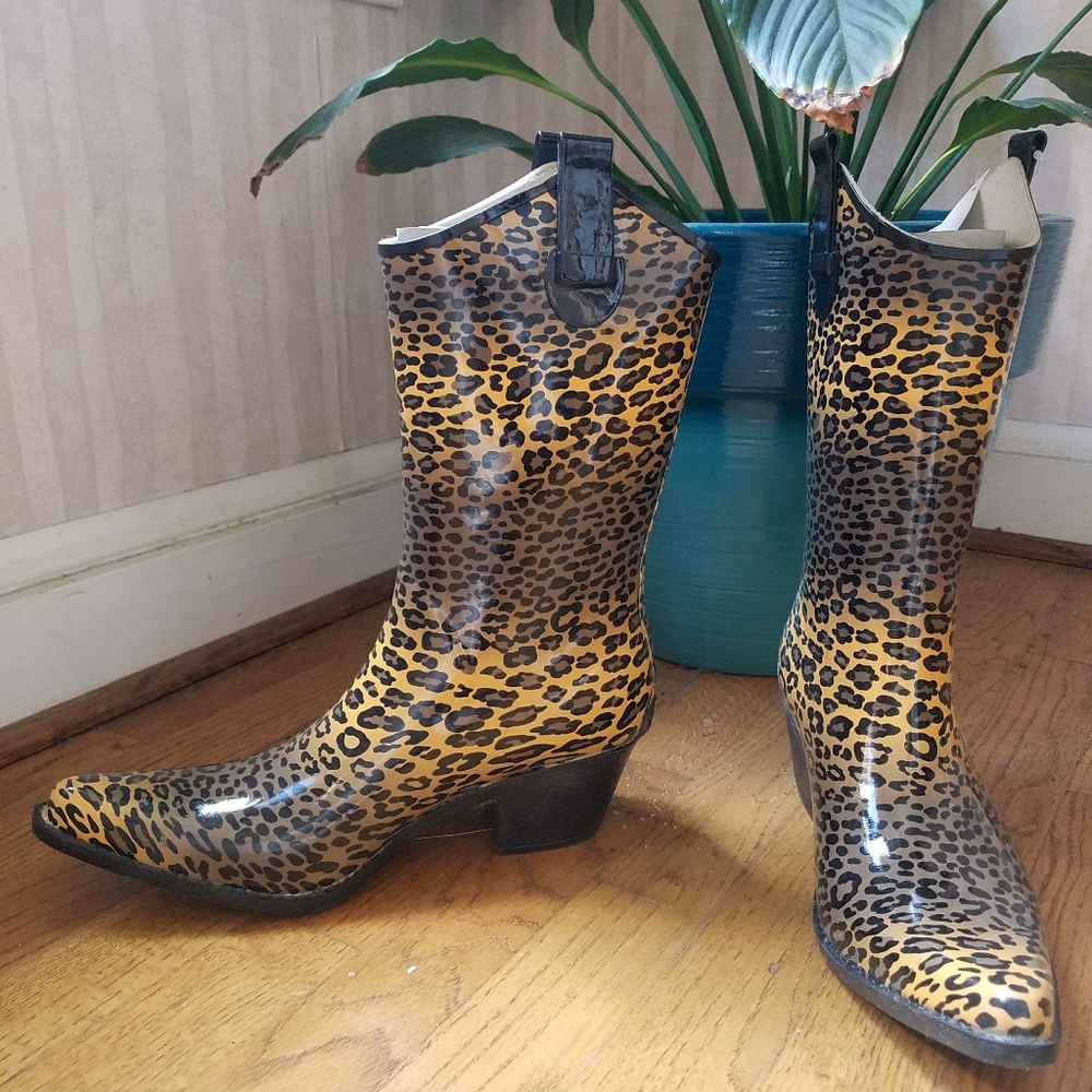 Animal-print Cowboy rainboots
